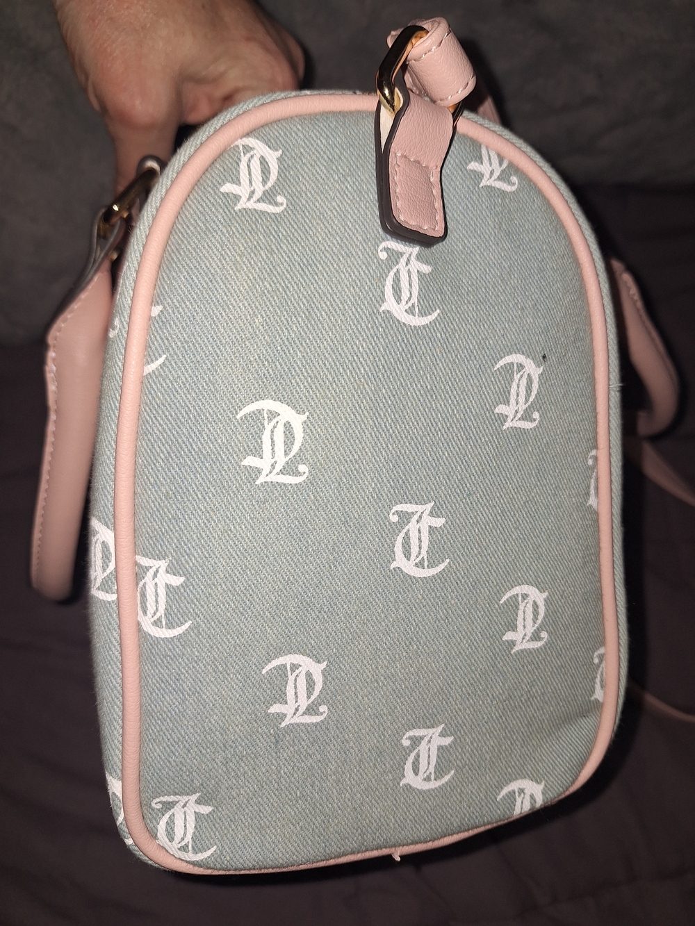 EXCLUSIVE Juicy Couture Pink and Gray Logo Crossbody Satchel - Picture 7 of 7
